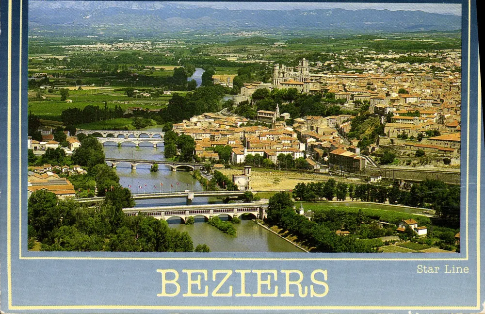 Beziers — Panoramische Luftaufnahme — Star Line - Vorderseite