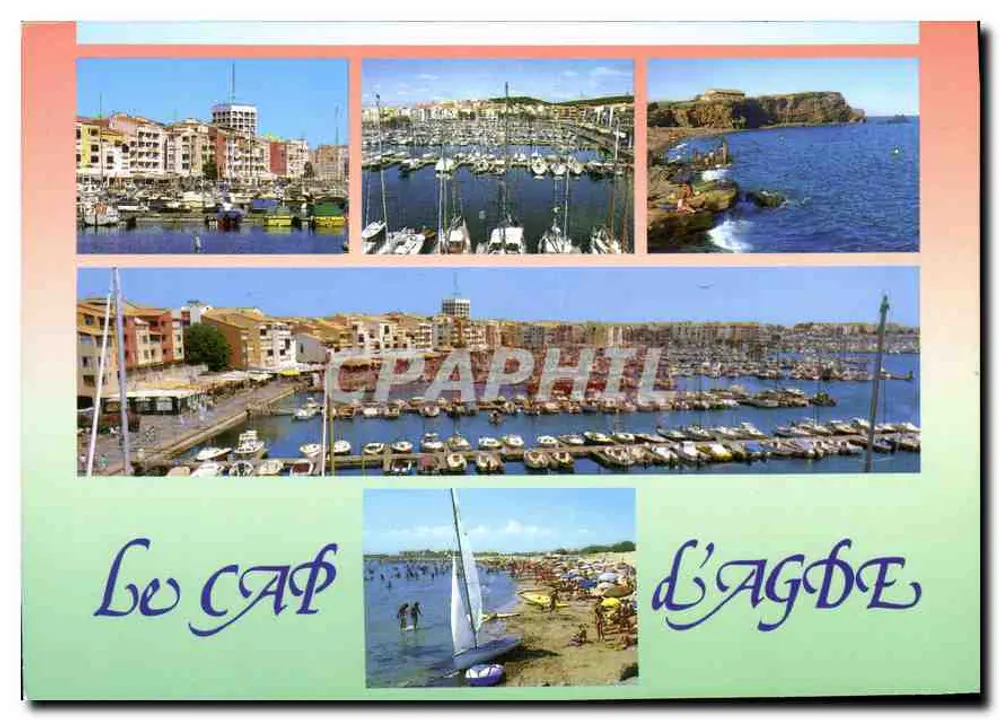 O Cabo d'Agde — vista do porto e da praia — S.A. APA-POUX - ALBI - Frente