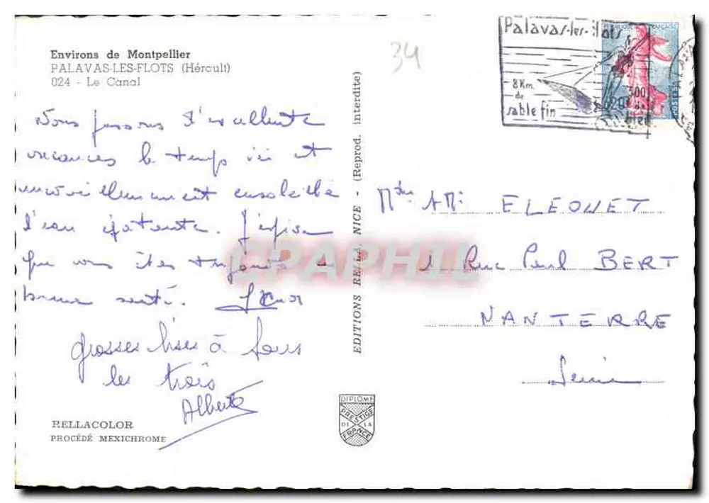 Palavas-les-Flots — El Canal — Ediciones Bellacolor - Reverso