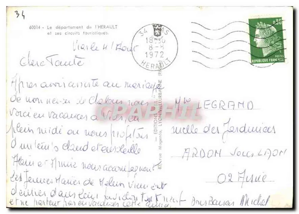 Departement Hérault — touristische Routen — Editions Maganto, Lyon - Rückseite