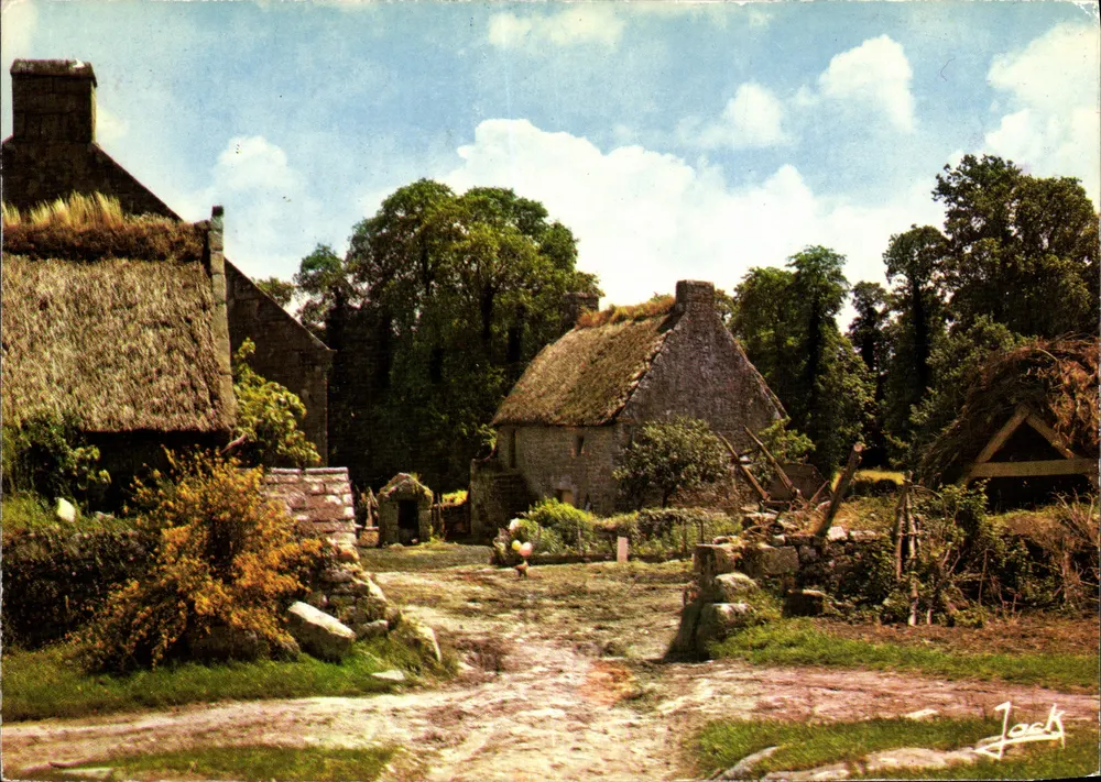 Brettonische Hütten — Bretonisches Haus mit Strohdach — Éditions d'Art Jack, n° 10-H-90 - Vorderseite
