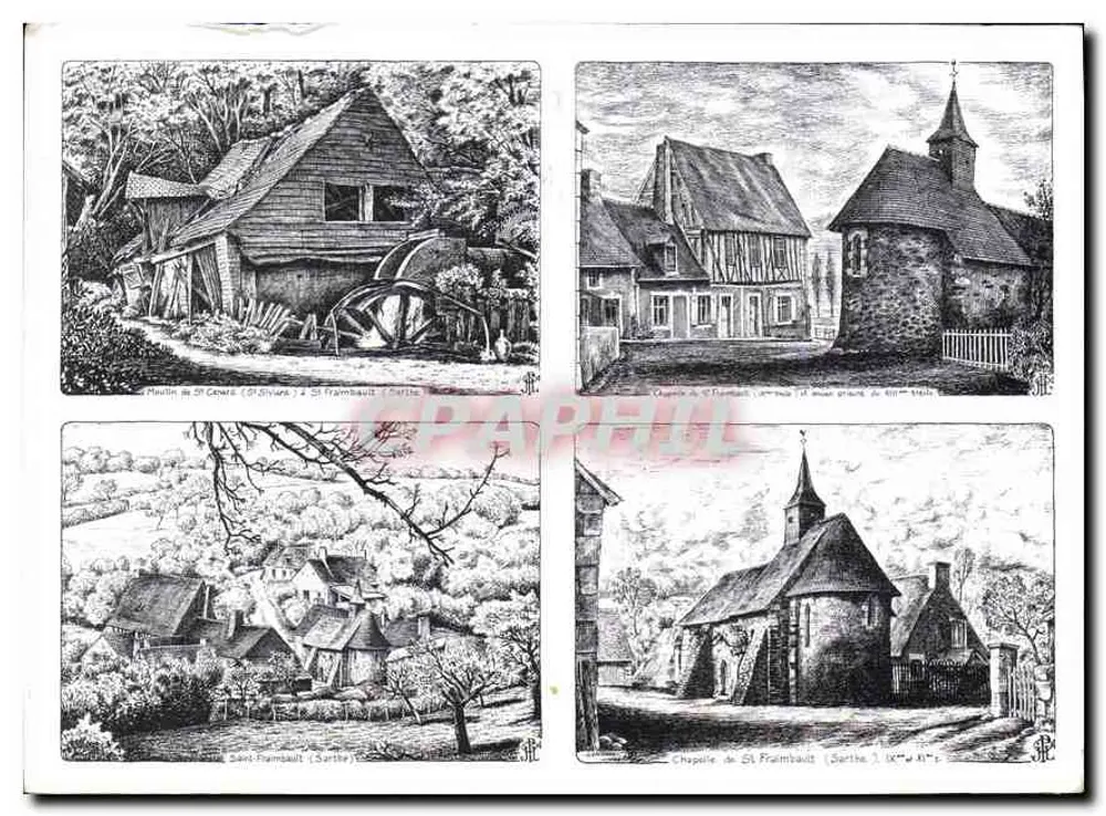Mühle und Kapelle von St-Frambault — Sarthe — Éditions de la Fontaine-Marie - Vorderseite