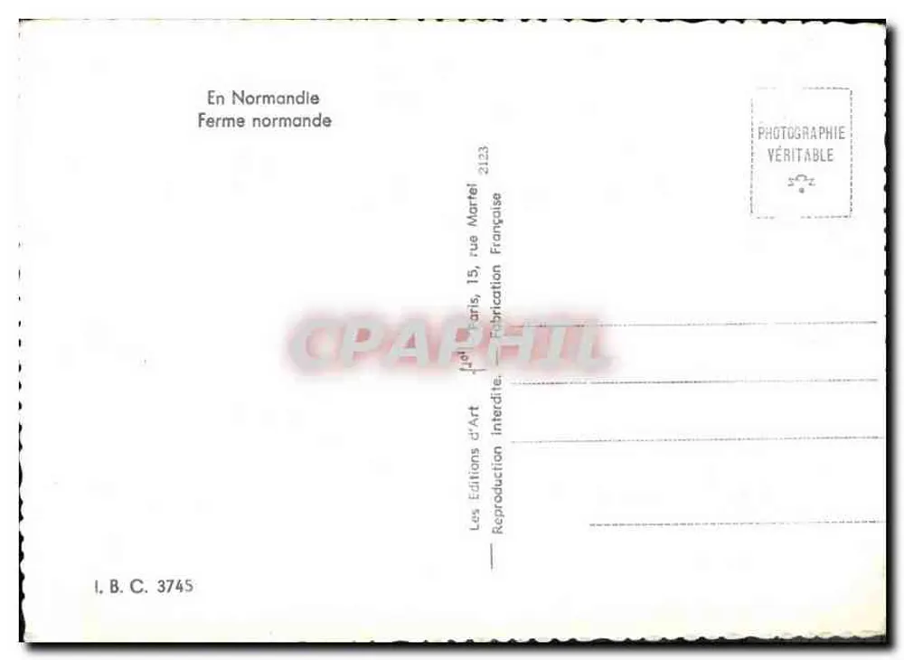 नॉर्मैंडी में एक नॉर्मैंडी खेती के घर — लेस एडिशन ड'आर्ट, पेरिस - पीछे