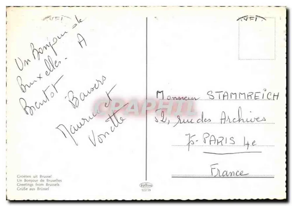 Bruxelles — Arc de Triomphe, Manneken Pis, Grand Place i siedziba Coca-Cola — wydawca Kortaxe, nr 92239 - Rewers