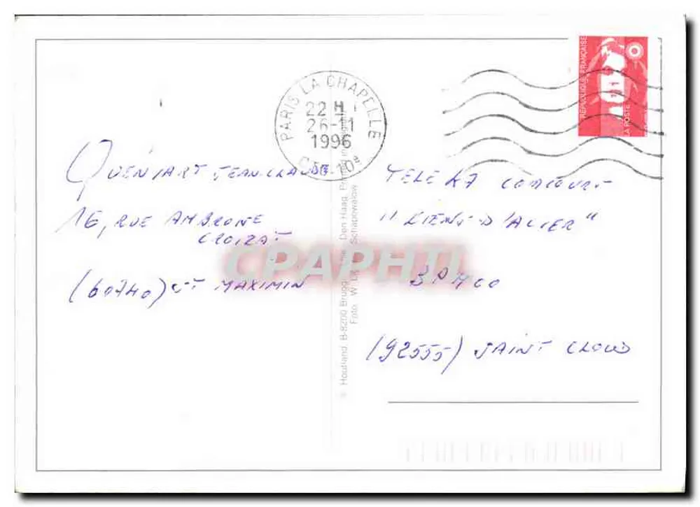 Mar ao nascer do sol — pássaros em voo — editor Houdard, n° 84250 - Verso