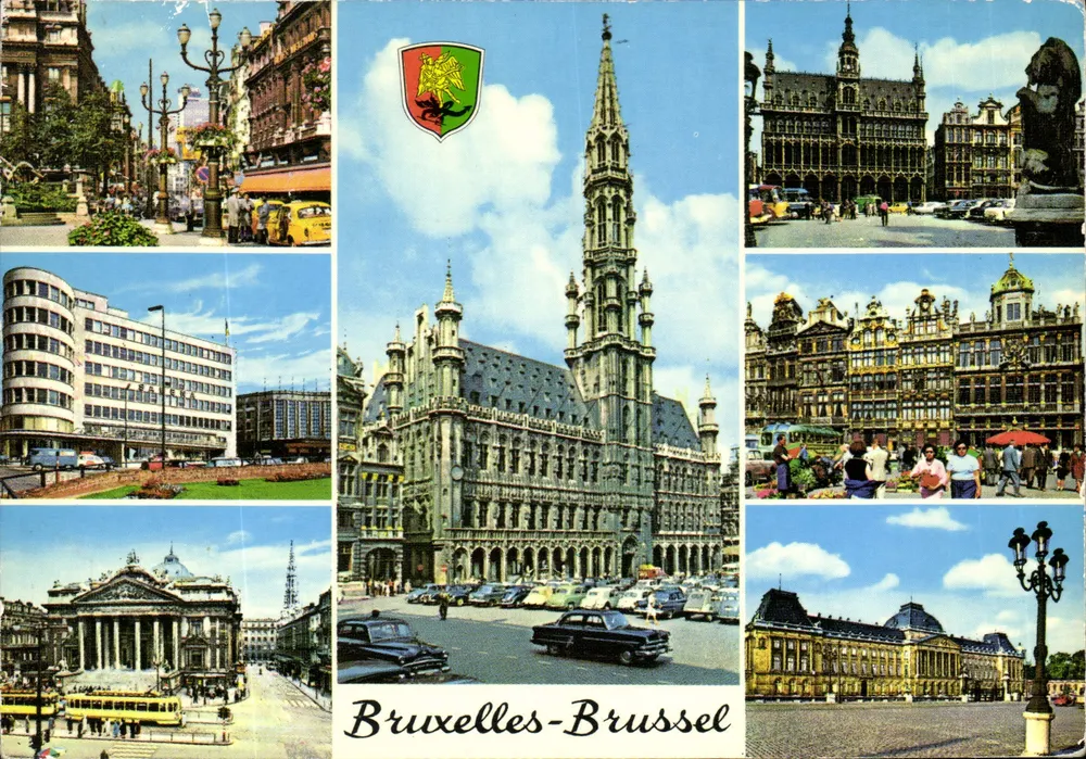 Bruxelas-Brussel — vista panorâmica dos principais monumentos — editor Groeten uit, n° 922/41 - Frente