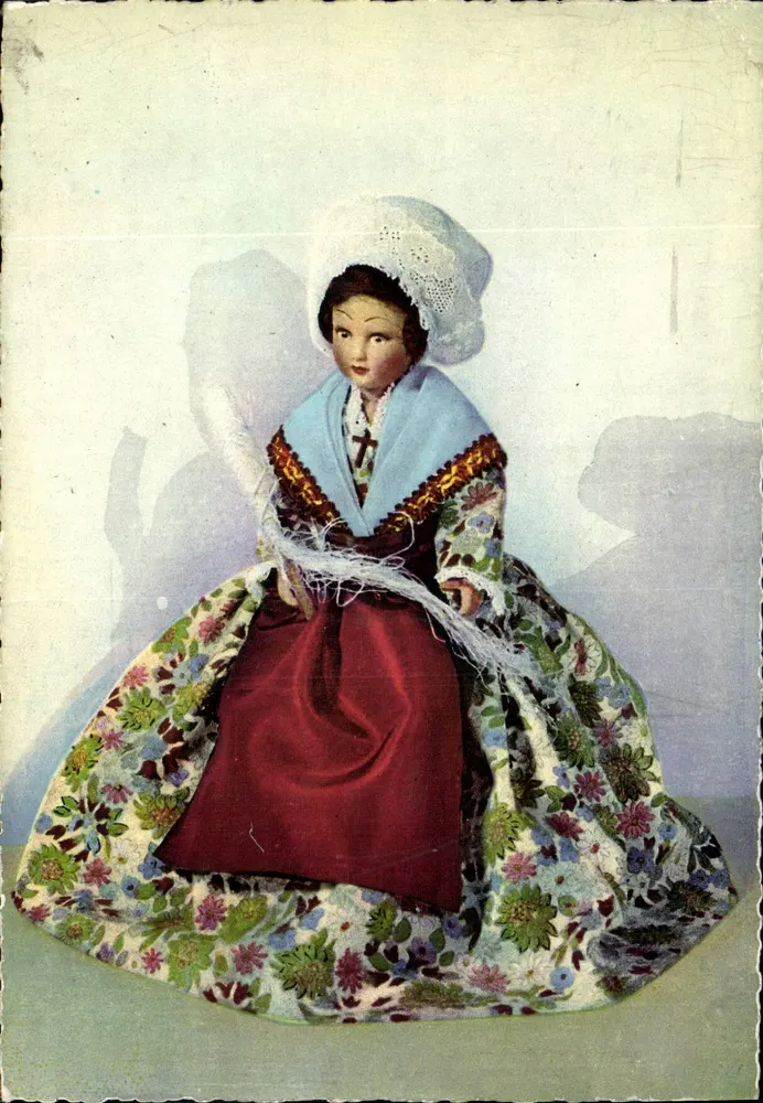 Boneca em traje tradicional — 'Francesca' — Sociedade Cadette, Nice - Frente