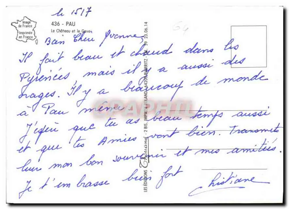 Castelo e ponte em Thouand — Éditions Les Éditeurs 2 Bis, n° 436 - Verso