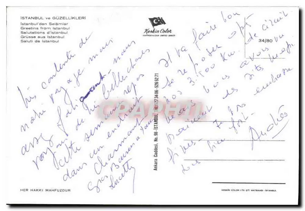 Istambul e suas atrações — Keskin Color, n° 34/80 - Verso