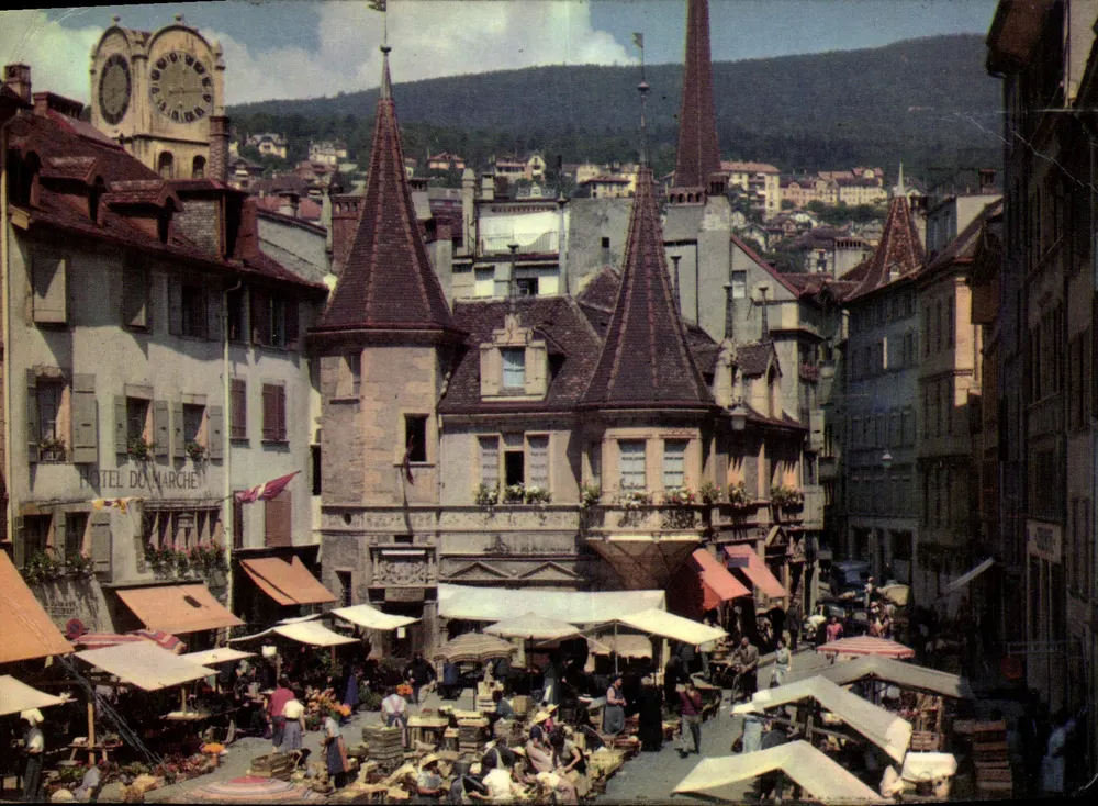 Neuchâtel — Der Marktplatz — Éditions Jeanneret-Safer - Vorderseite