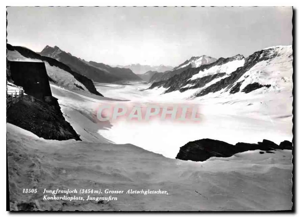 Jungfraujoch (3454m) — Grosser Aletschgletscher, Konkordiaplatz, Jungfraufirn — editor não identificado, n° de série 13505 - Frente