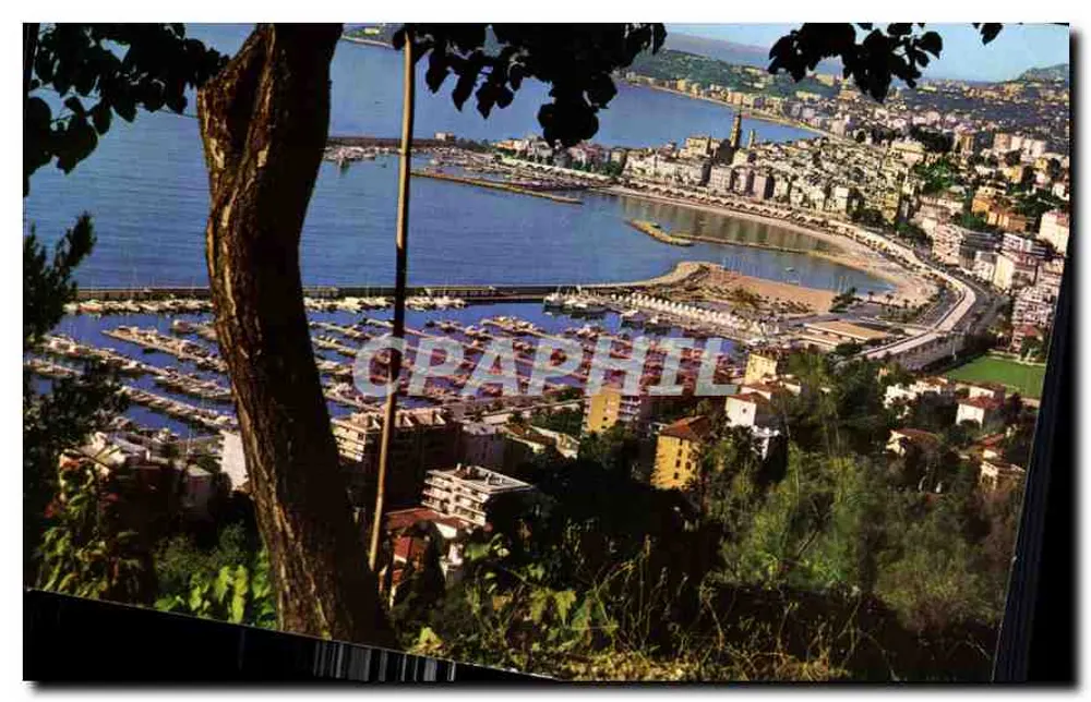 Menton - Côte d'Azur — Der neue Hafen und das alte Stadttor — Lithografie SEVEN Verona Italia - Vorderseite