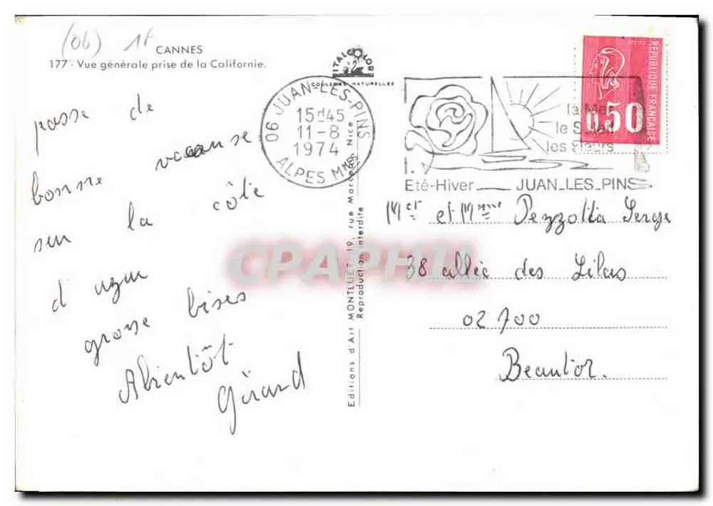Allgemeiner Blick auf die Küste — Cannes — Éditions d'Air Montluet - Rückseite