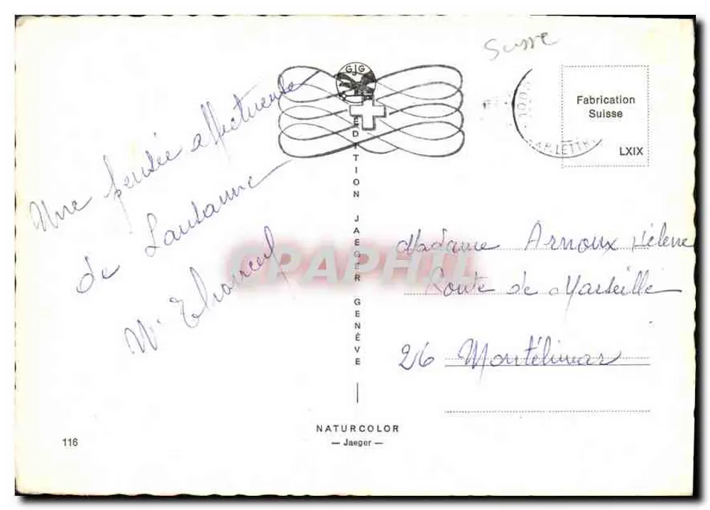 Lembrança de GENEVE — collage de vistas — Edição Jaeger - Verso