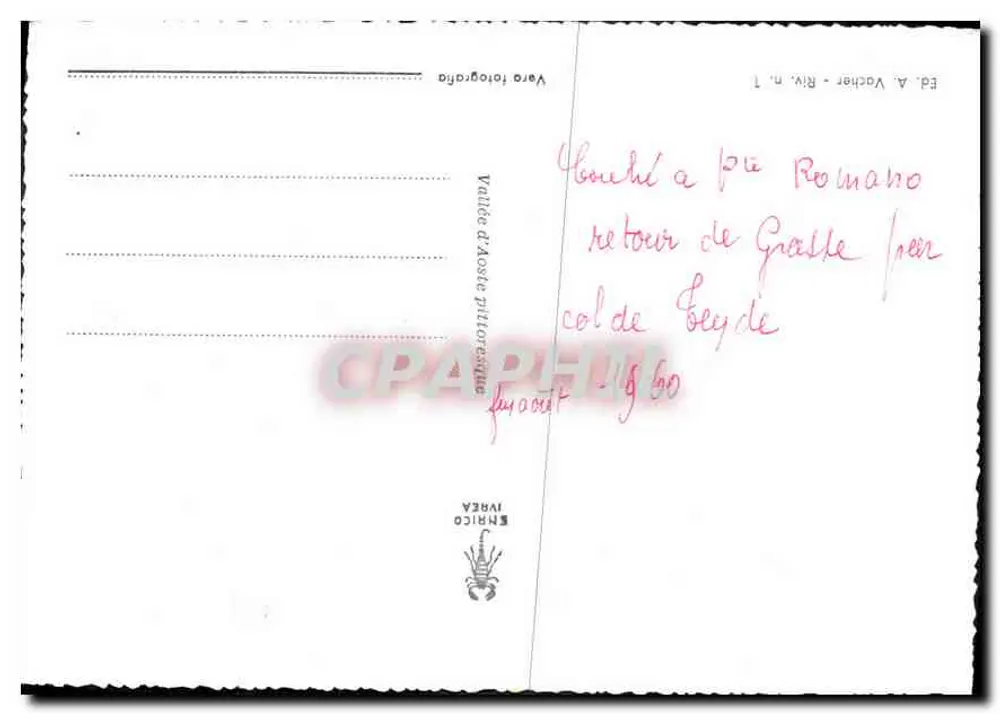 Ponte de Grabelle — Vale de Aspe — Ed. A. Vocher, n. 1 - Verso
