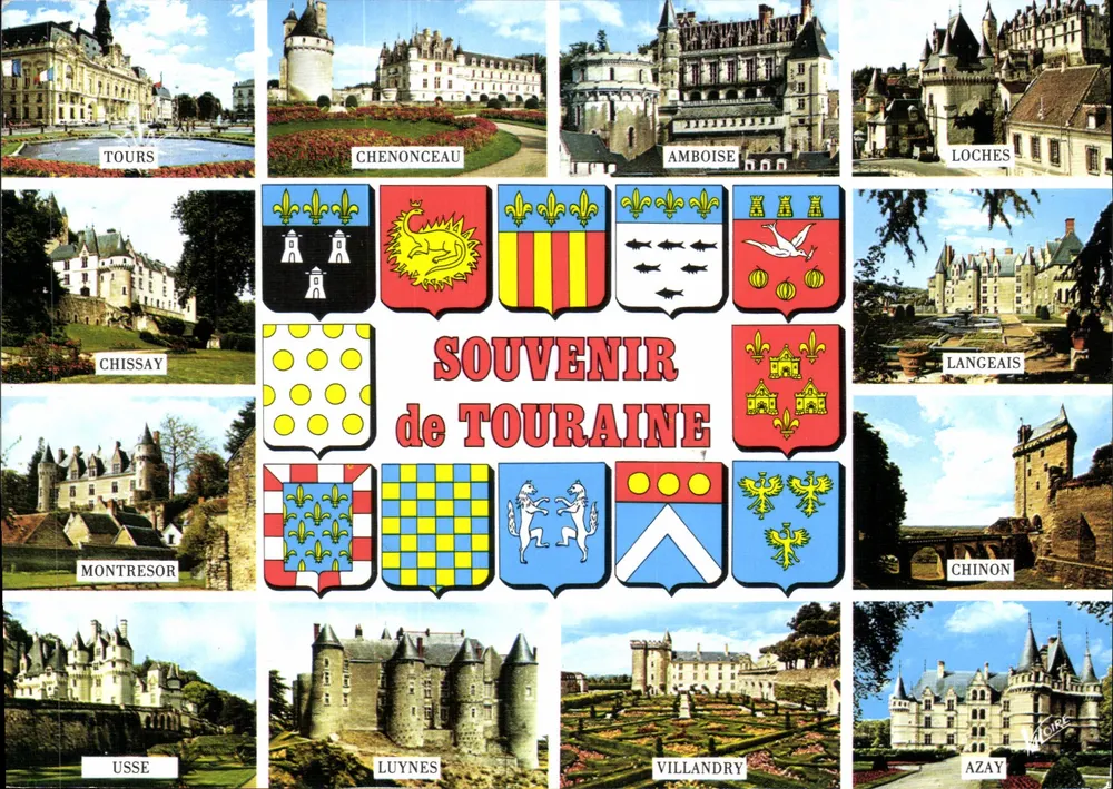 Castelos de Touraine — Lembrete de Touraine — Edições Saint-Clément - Frente