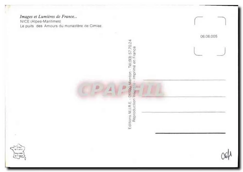 Nice — Mosteiro de Cimiez — Edições M.I.R.E. - Verso