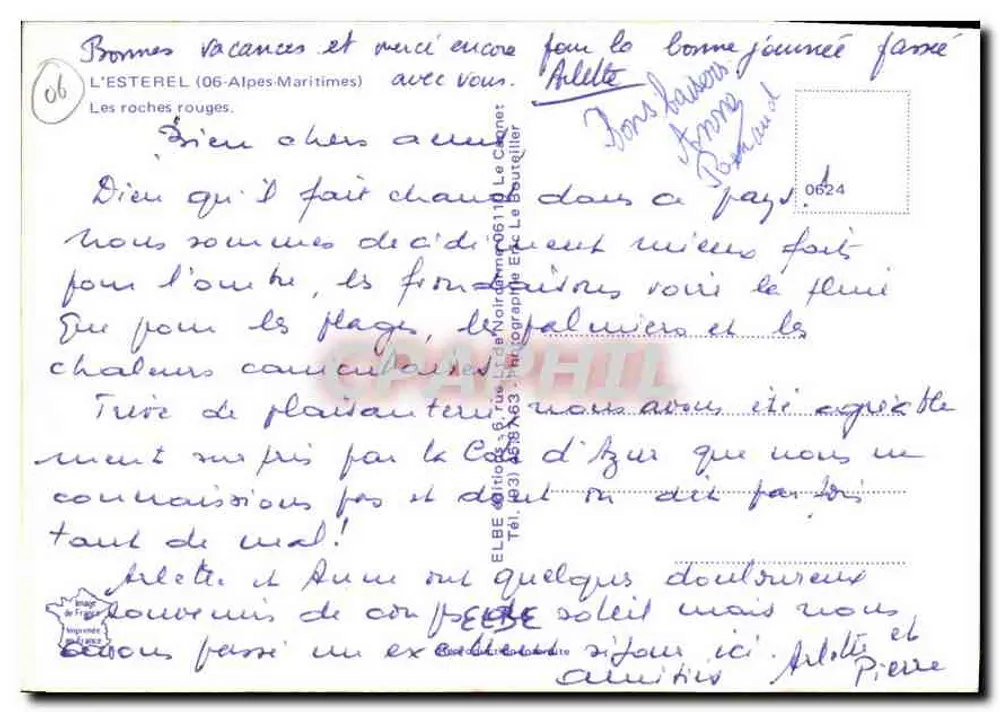 लाल चट्टानें — ल'एस्तेरेल (06-अल्पस-मेरिटीम) — प्रकाशक: ले चानेट - पीछे