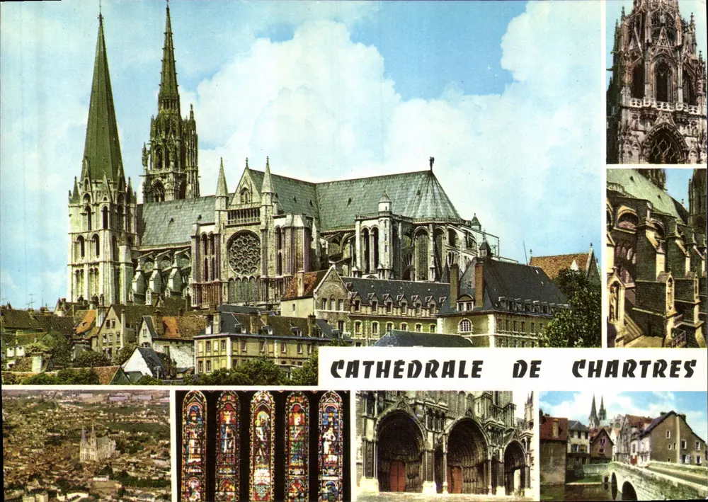 Catedral de Chartres — Diversos aspectos — Edições Beauce, n°281/90 - Frente