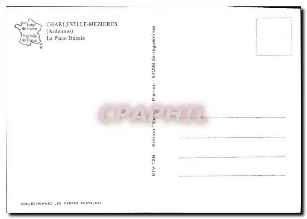 Praça Ducale — Charleville-Mézières (Ardennes) — Edição 'Europ' n°126, Pierron - Verso