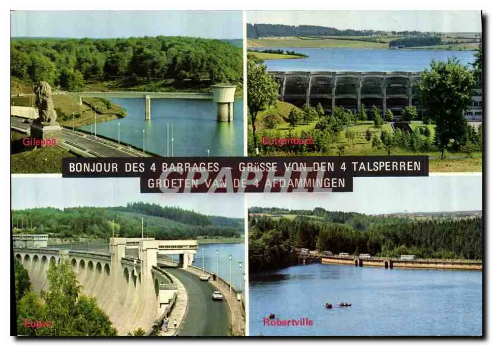 Die 4 Staudämme der Maas — Gileppe, Bütgenbach, Eupen, Robertville — Seriennummer nicht sichtbar - Vorderseite