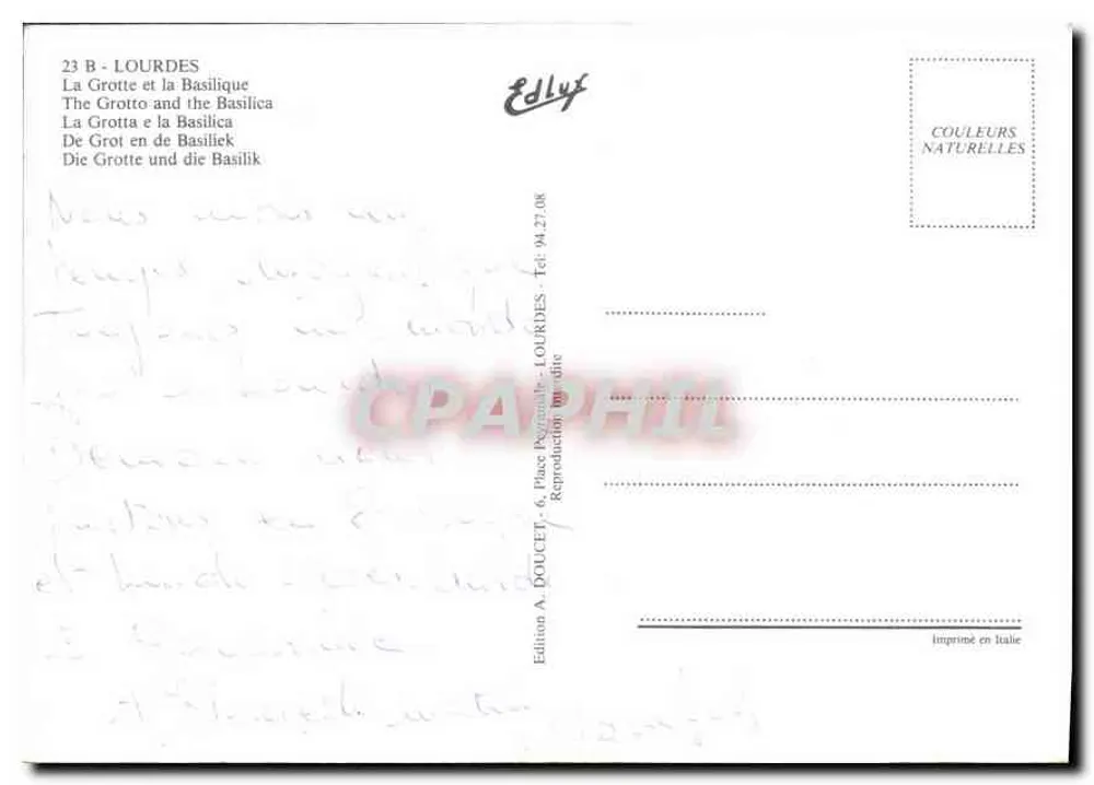 Lourdes — A Gruta e a Basílica — Edição Edluy - Verso