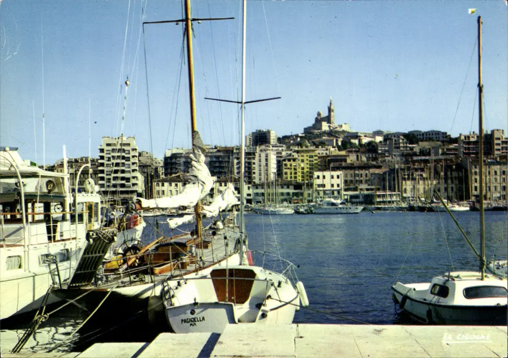 Der alte Hafen und Notre-Dame de la Garde — Marseille — Éditions La Cigogne - Vorderseite