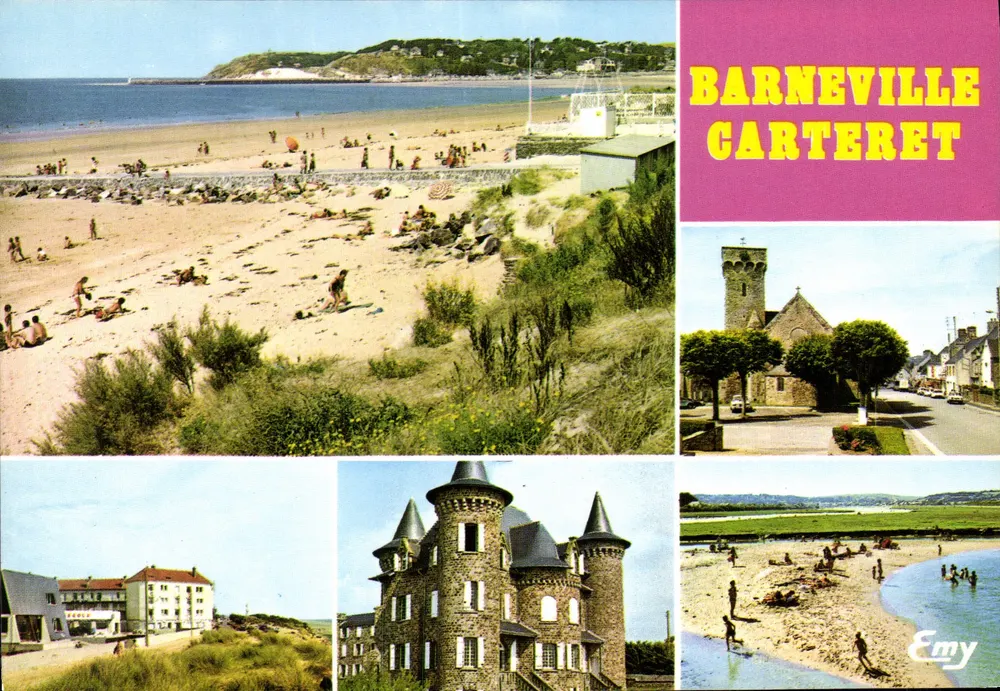 Barneville-Carteret — Strand, Kirche, Schloss, Seeblick — Éditions Normandes Le Goubey - Vorderseite