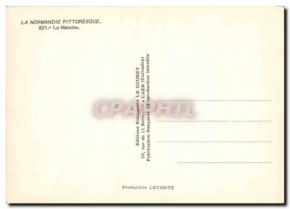 A Mancha — Carta postal ilustrada — Editor Emy - Verso