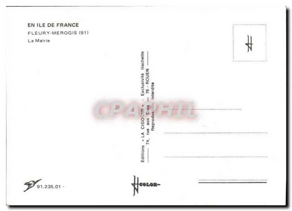 Das Rathaus von Fleury-Merogis — Île-de-France — Editions La Cigogne - Rückseite