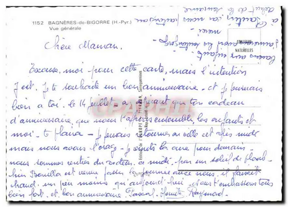 Bagnères-de-Bigorre (H.-Pyr.) — Vista general — Ediciones P. PÉTRON, Sarreguemines, n° 1152 - Reverso