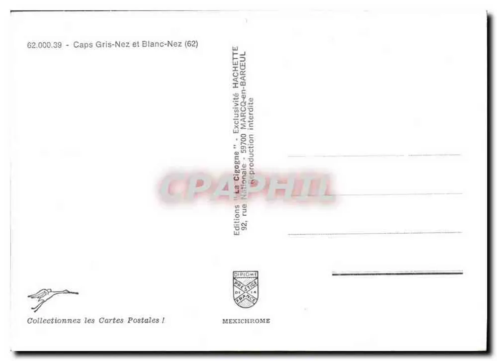 Caps Gris-Nez e Blanc-Nez (62) — Editor Hachette, n° 62.000.39 - Verso