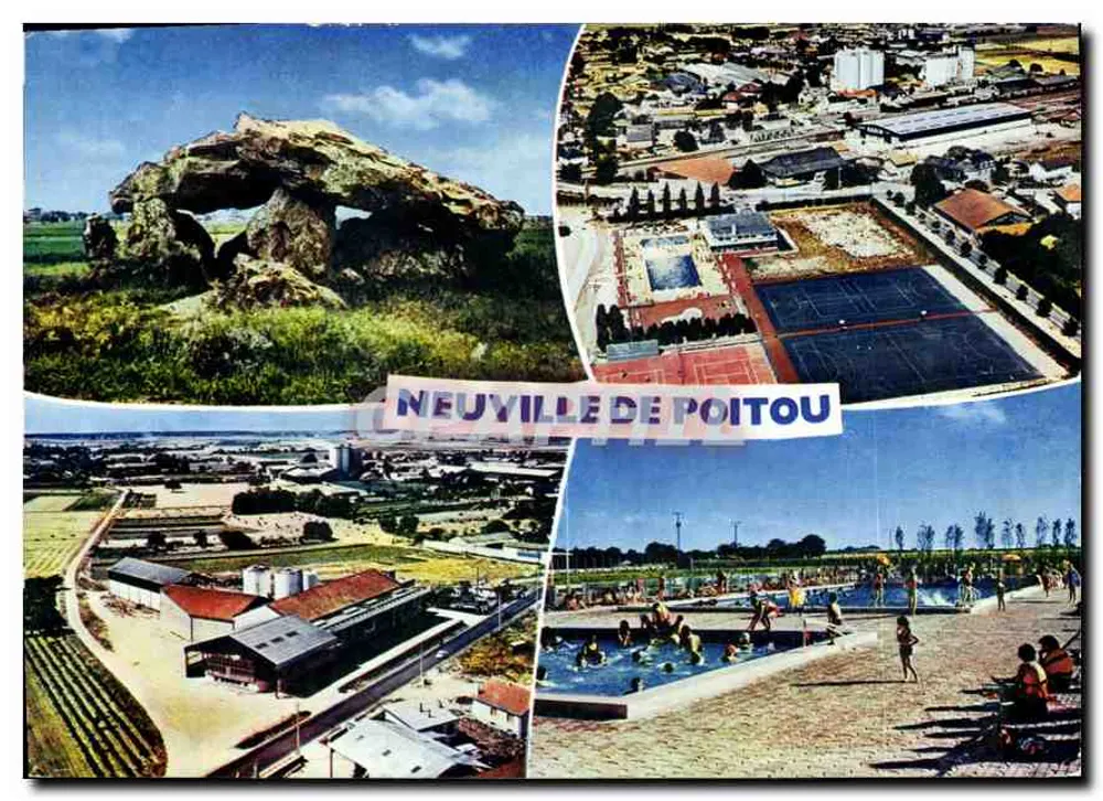 Neuville-de-Poitou — Dolmen der Aufgerichteten Steine, Sportkomplex, Schwimmbad — Imprimerie Macon - Vorderseite
