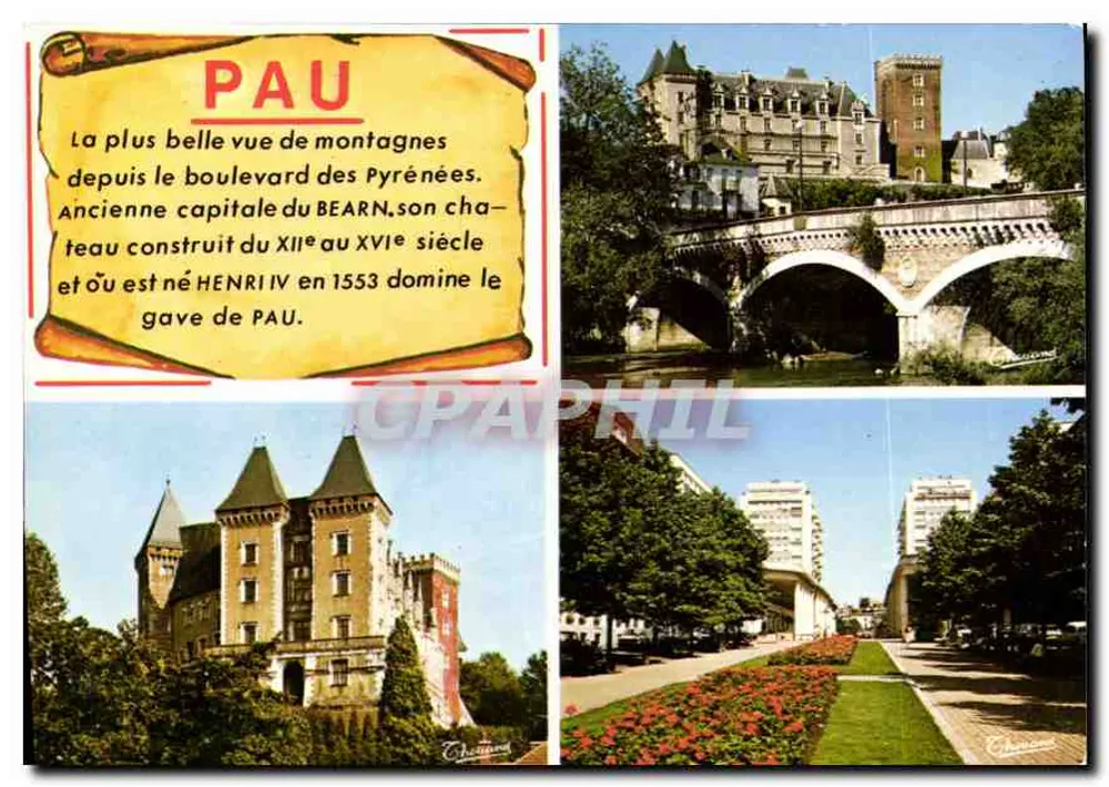 Pau — Antiga capital do Béarn, castelo e vista sobre o Gave — Éditions Chassain - Frente