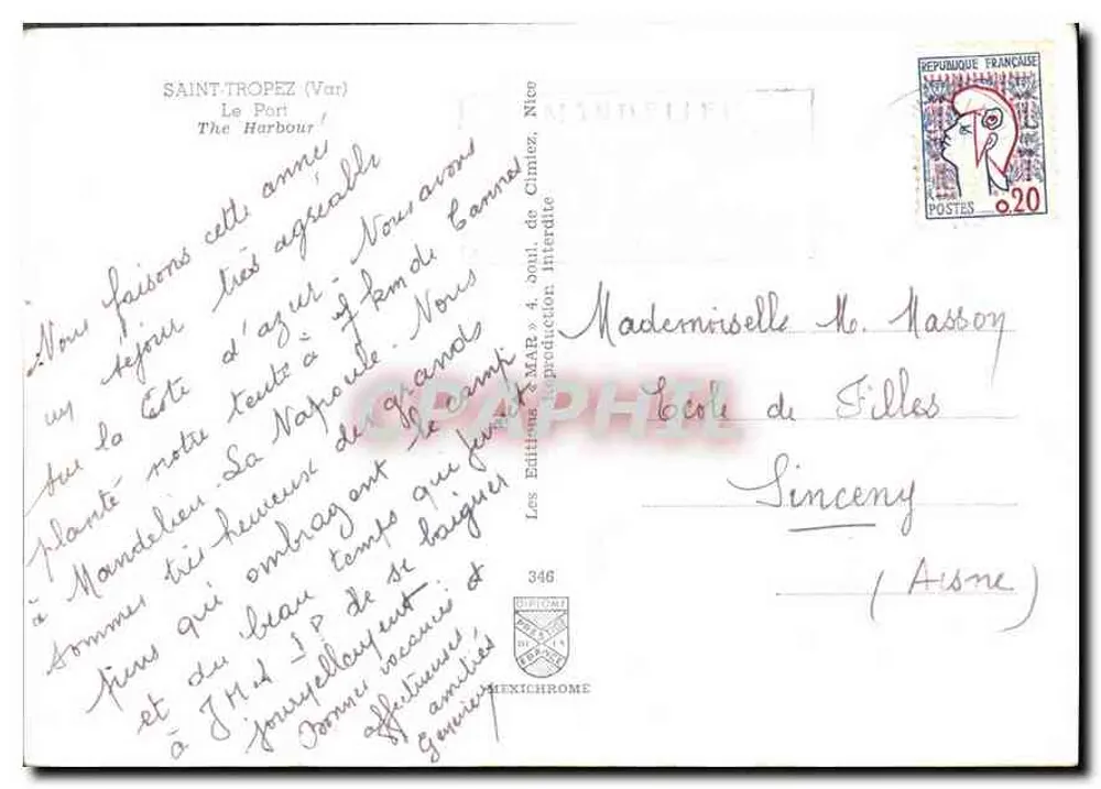 Saint-Tropez — O Porto — Edições M.A.B. n°346 - Verso
