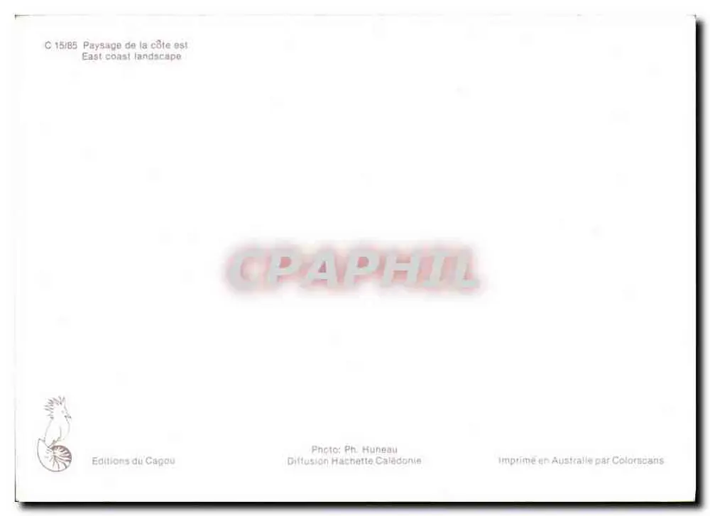 Paisagem da costa leste — East coast landscape — Éditions du Capou, n° C 15/85 - Verso