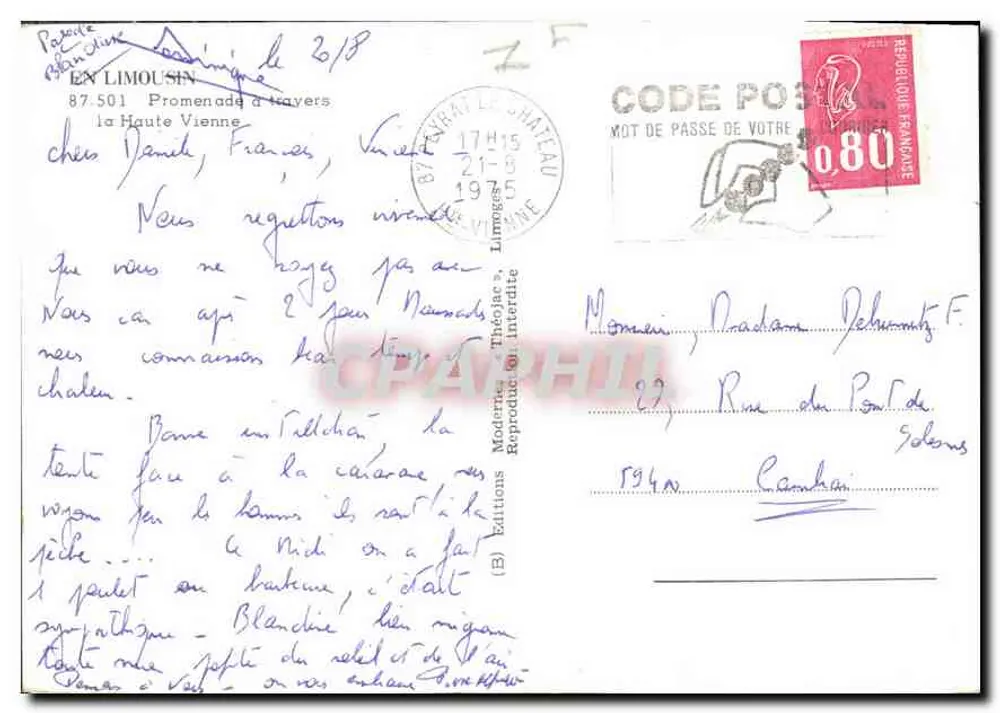 In Limousin — Haute-Vienne — Edizioni Moderne, Limoges - Verso