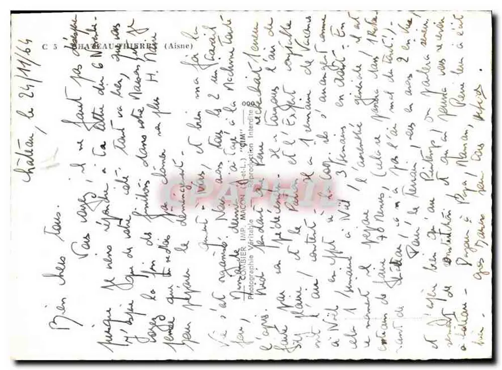 Château-Thierry (Aisne) — Lembrete de — editor não identificado, número de série não visível - Verso