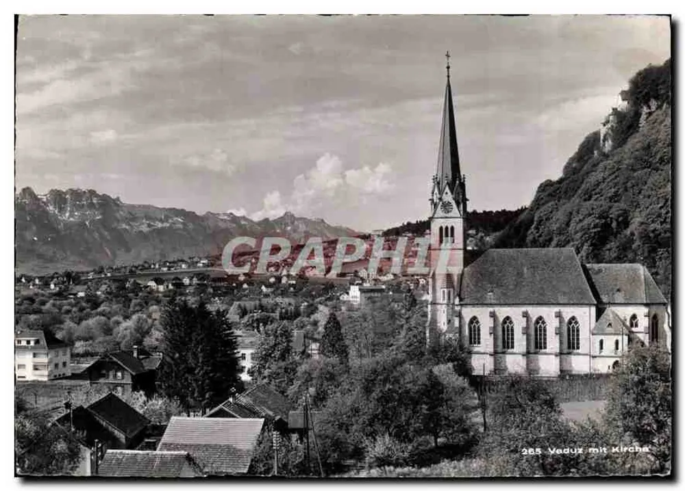 Veduz com igreja — vista panorâmica — Eberle-Verlag, n° 265 - Frente