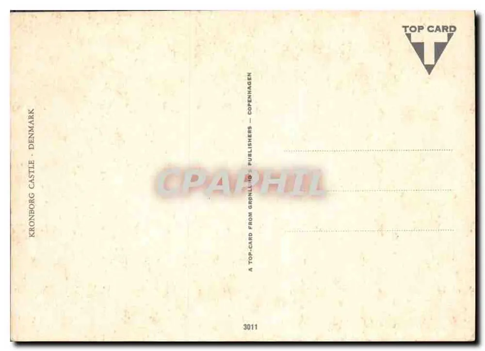 Castelo de Kronborg — Dinamarca — editor Top Card, n° 3011 - Verso