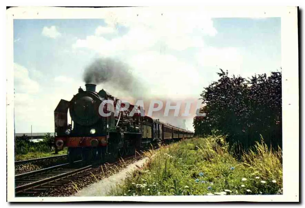 O expresso Paris-Cherbourg perto de Poissy — (cl. Breton) — Edições « La Vie du Rail » - Frente