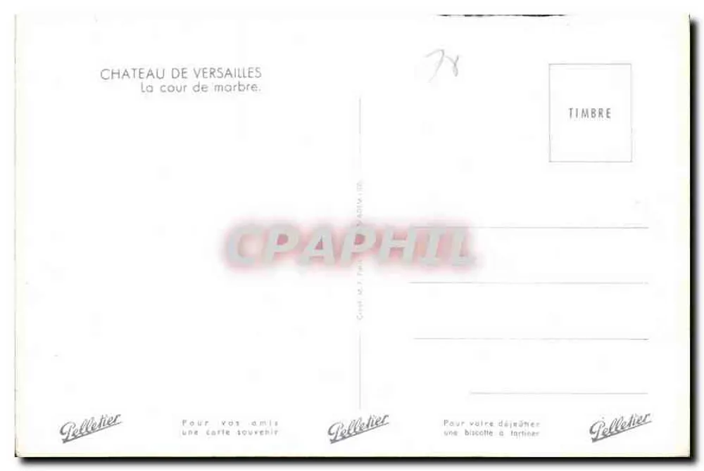 Castelo de Versailles — A cour de mármore — editor Pelletier, n°78 - Verso