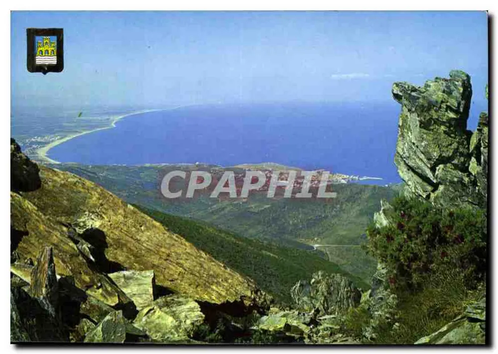 Allgemeiner Blick von der Madeloch-Turm über Collioure, Argelès und Canet Plage — Éditions DINO — N° 1341E - Vorderseite