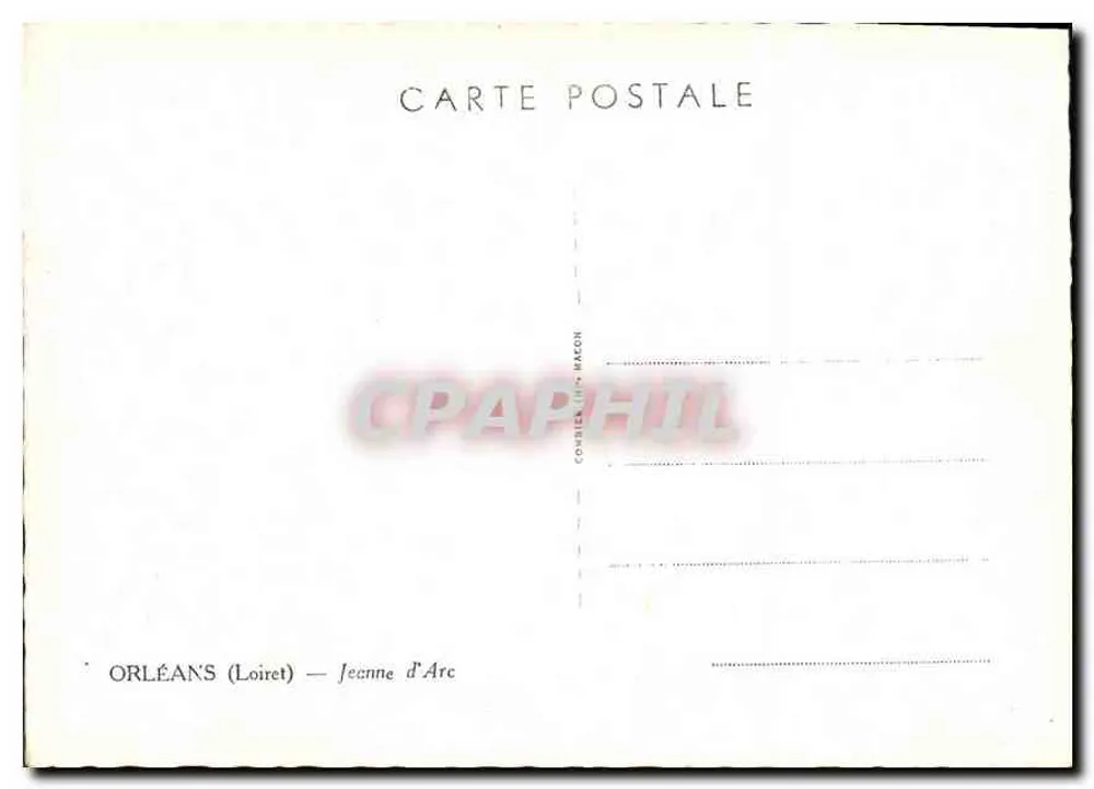 Orléans — Joana d'Arc — Editor Jean Maccon - Verso