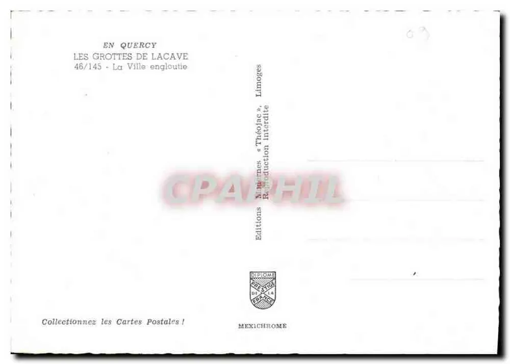 Die Höhlen von Lacave — In Quercy — Mexichrome Editions, Nr. 46/145 - Rückseite