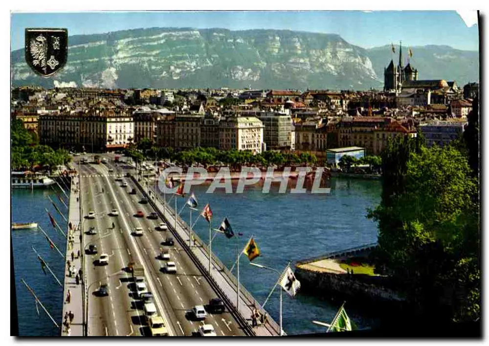Genf — Pont du Mont-Blanc und die Kathedrale — Éditions La Cité in Genf, n° 7004 - Vorderseite