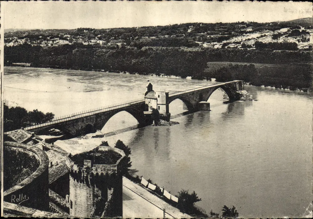O Ponte Saint-Bénézet — chamado ponte d'Avignon (século XII) — Rolle - Frente