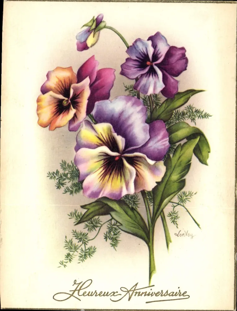 Flores de pensamentos — Aniversário — Lon Voy - Frente