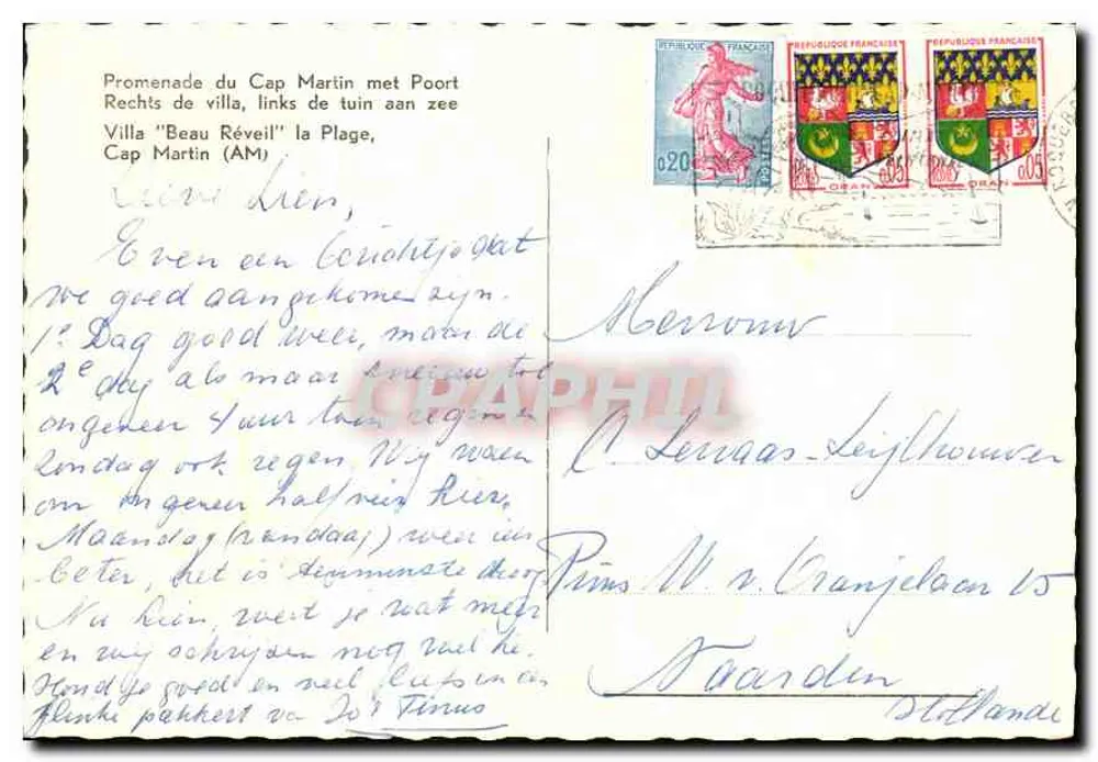 Vila "Beau Réveil" — Cap Martin (AM) — editor anônimo - Verso