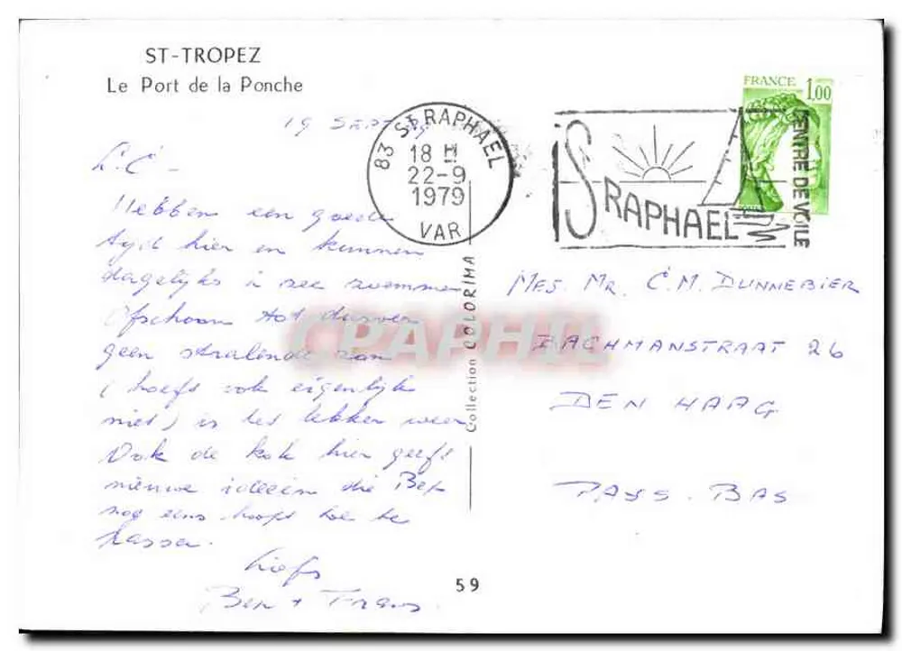 St-Tropez — O Porto da Ponche — Sraphael - Verso